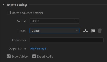 Export Settings